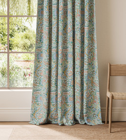 Pomona Fabric - Cornflower/Tangerine Cornflower/Tangerine