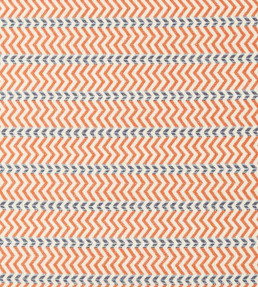Pomona Zigzag Fabric - Tangerine/Denim Tangerine/Denim