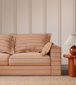 Pomona Zigzag Fabric - Tangerine/Denim Tangerine/Denim