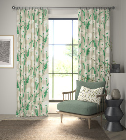 Poppy Pop Fabric - Parchment / Gecko Parchment / Gecko