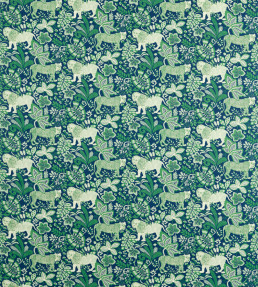 Rumble In The Jungle Fabric - Midnight / Mint Leaf Midnight / Mint Leaf