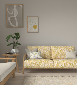 Rumble In The Jungle Fabric - Pebble / Chai Pebble / Chai