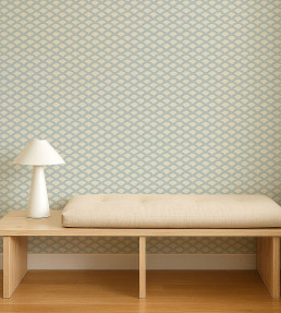 Scallop Frill Wallpaper - Cornflower Cornflower