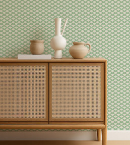 Scallop Frill Wallpaper - Jade Jade