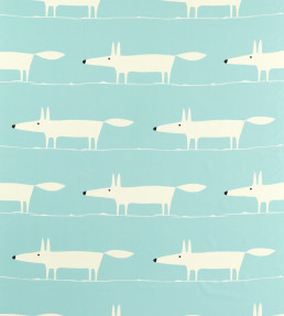 Mr Fox Fabric - Sky Sky