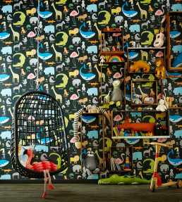 Animal Magic Wallpaper - Tutti Frutti / BlackBoard Tutti Frutti / BlackBoard