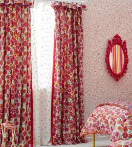Lots Of Dots Wallpaper - Blancmange / Rasberry / Citrus Blancmange / Rasberry / Citrus