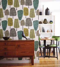 Cedar Wallpaper - Almond / Cobalt / Midnight Almond / Cobalt / Midnight