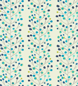Berry Tree Fabric - Peacock / Powder Blue / Lime / Neutral Peacock / Powder Blue / Lime / Neutral
