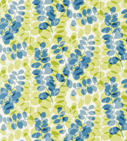 Lunaria Fabric - Chalk / Denim / Lime Chalk / Denim / Lime