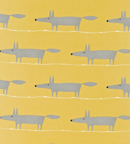 Mr Fox Fabric - Sunflower / Gull / Chalk Sunflower / Gull / Chalk