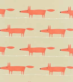 Mr Fox Fabric - Neutral / Paprika Neutral / Paprika