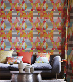 Axis Wallpaper - Lime / Peony / Sunset Lime / Peony / Sunset
