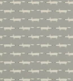 Little Fox Wallpaper - Silver Silver