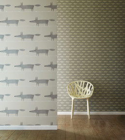 Mr Fox Wallpaper - Silver Silver