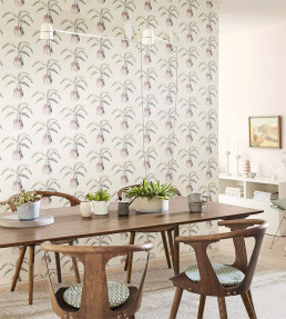 Crassula Wallpaper - Tangerine / Mint Tangerine / Mint
