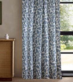 Sweet Bay Print Fabric - Indigo Indigo