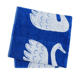 Swim Swam Swan Towel, Denim Denim