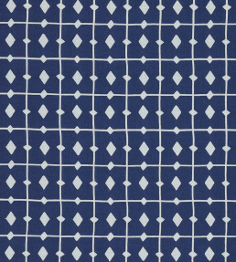 Tiles Fabric - Indigo Indigo