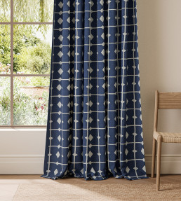 Tiles Fabric - Indigo Indigo