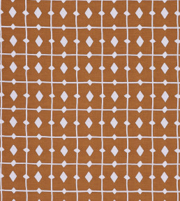 Tiles Fabric - Rust Rust
