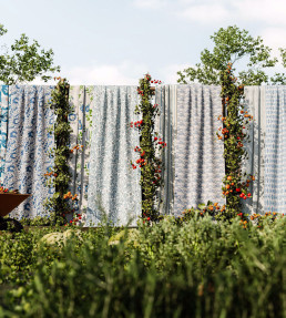 Triangle Trellis Fabric - Coast Blue Coast Blue