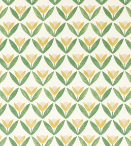 Tulip Trellis Print Fabric - Honey Honey
