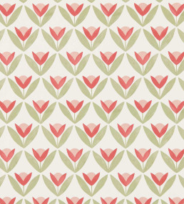 Tulip Trellis Wallpaper - Berry Berry