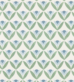 Tulip Trellis Wallpaper - Coast Blue Coast Blue