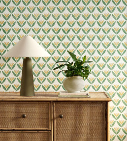 Tulip Trellis Wallpaper - Honey Honey