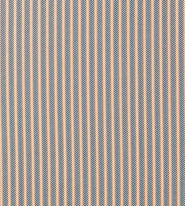 Arrow Stripe Fabric - Indigo/Tangerine Indigo/Tangerine