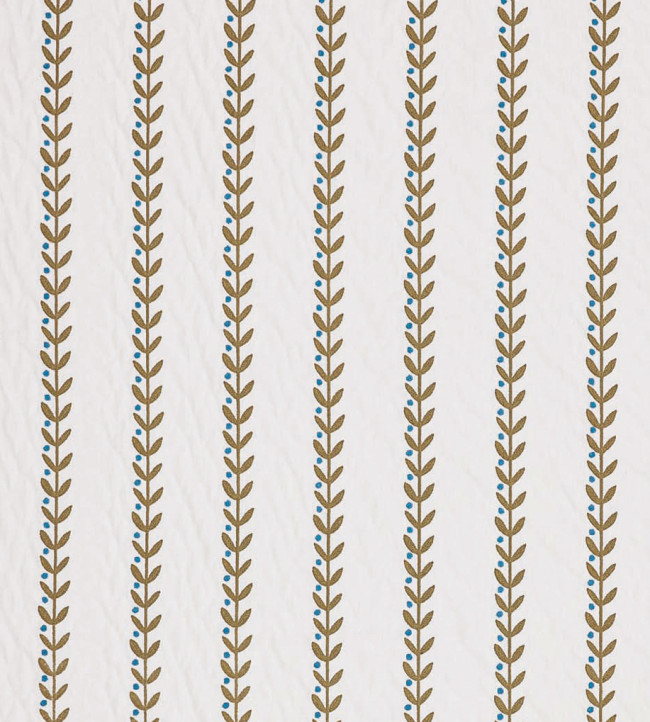 Beanstalk Stripe Fabric - Mushroom/Coast Blue Mushroom/Coast Blue