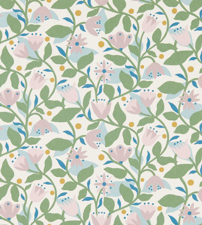 Dancing Daisies Wallpaper - Lilac Lilac