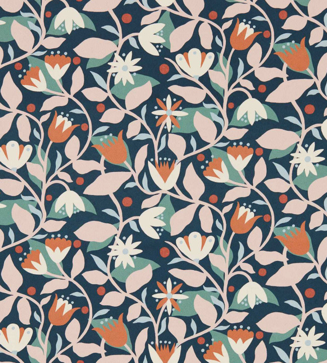 Dancing Daisies Wallpaper - Midnight Midnight