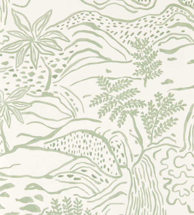 Falling Foss Wallpaper - Sage Sage