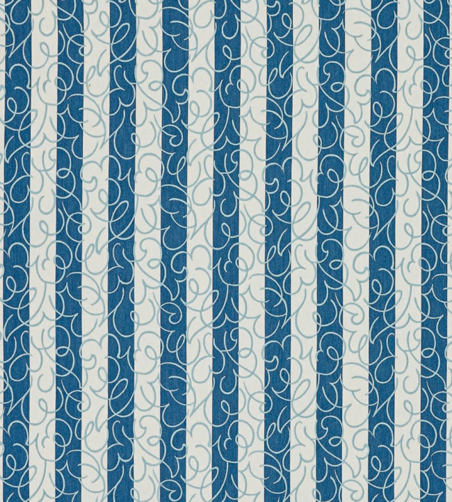 Flo Stripe Fabric - Denim Denim