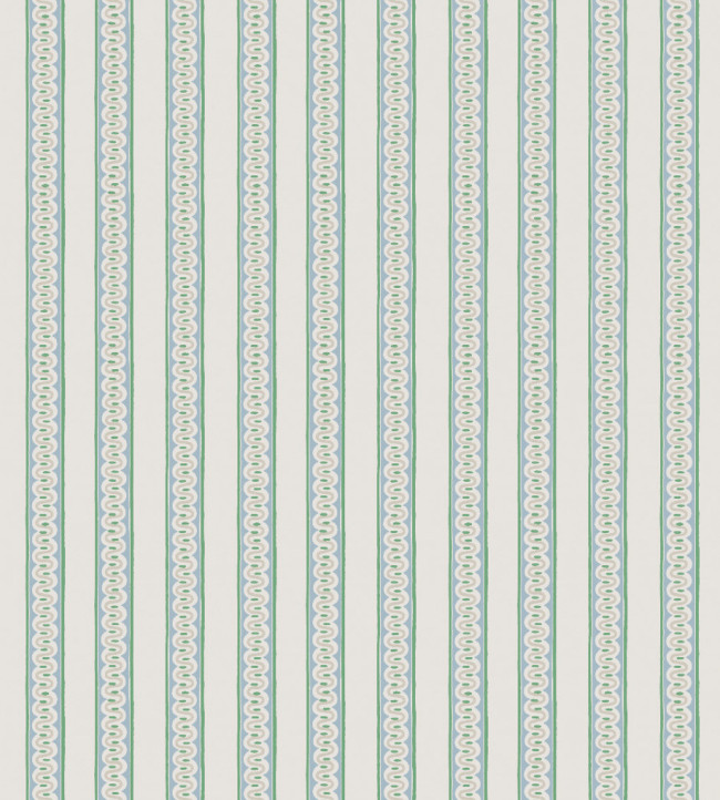 Fondant Stripe Fabric - Kelly Green/Cornflower Kelly Green/Cornflower