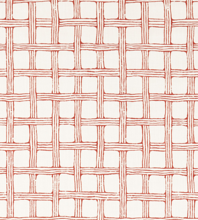 Fretwork Print Fabric - Ladybird Red Ladybird Red