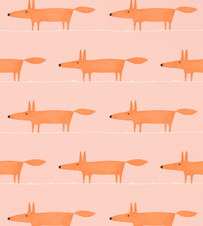 Midi Fox Wallpaper - Milkshake / Rose Milkshake / Rose