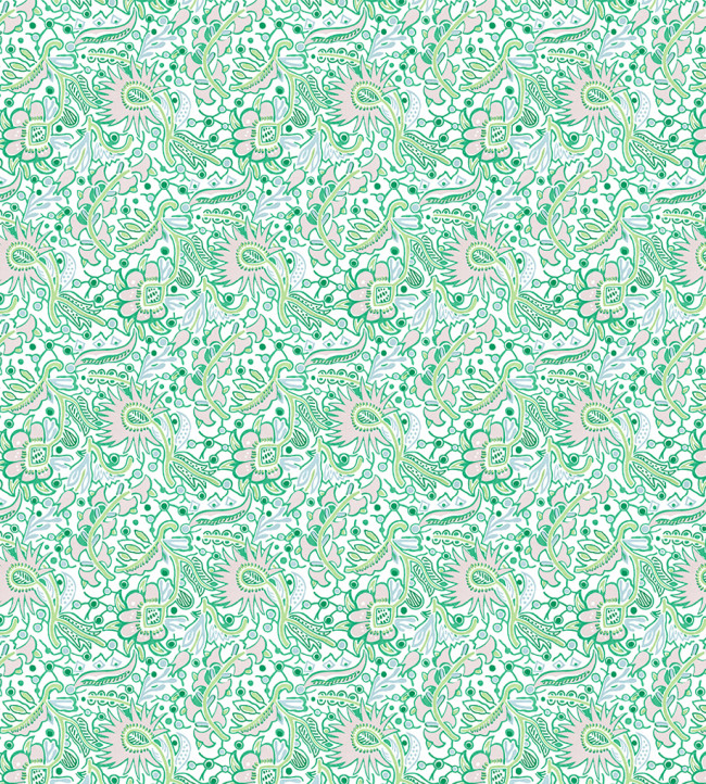 Pomona Fabric - Lilac/Jade Lilac/Jade