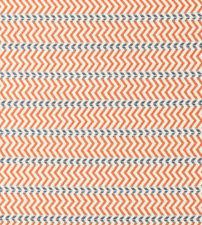 Pomona Zigzag Fabric - Tangerine/Denim Tangerine/Denim
