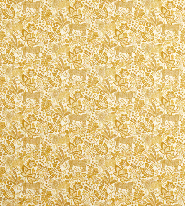 Rumble In The Jungle Fabric - Pebble / Chai Pebble / Chai