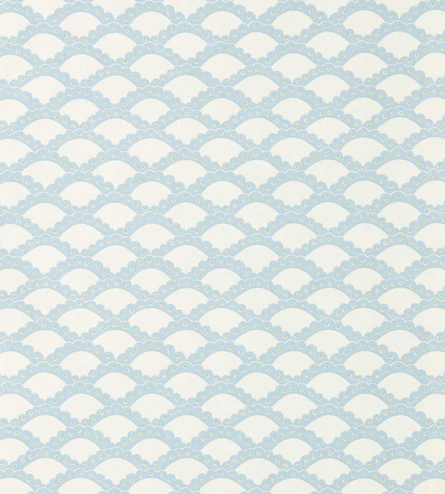 Scallop Frill Wallpaper - Cornflower Cornflower