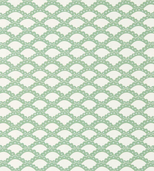 Scallop Frill Wallpaper - Jade Jade