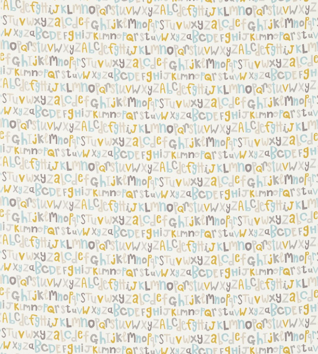 Letters Play Fabric - Hemp / Biscuit / Paper Hemp / Biscuit / Paper