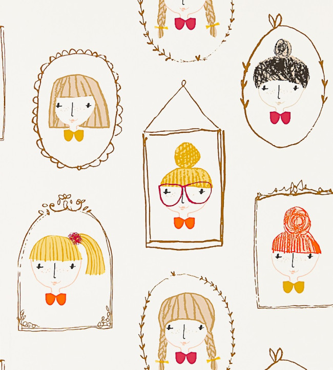 Hello Dolly Wallpaper - Sunshine / Tangerine Sunshine / Tangerine