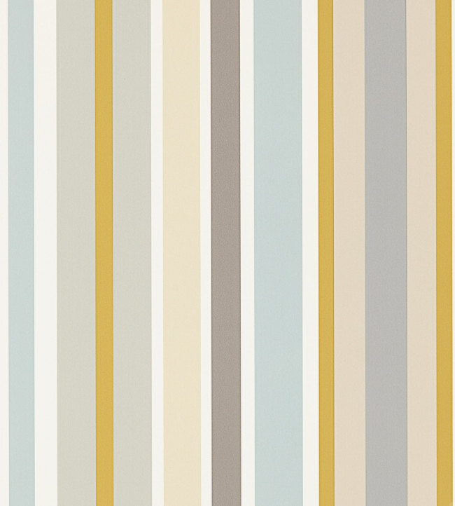 Jelly Tot Stripe Wallpaper - Slate / Biscuit / Maize Slate / Biscuit / Maize
