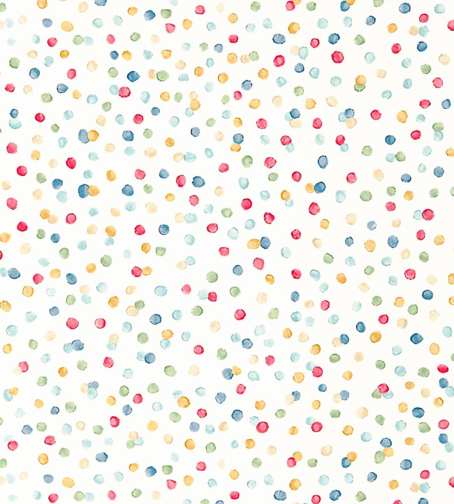 Lots Of Dots Wallpaper - Pistachio / Pimento / Denim Pistachio / Pimento / Denim