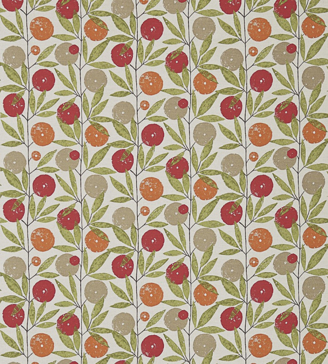 Blomma Fabric - Tangerine / Chilli / Citrus Tangerine / Chilli / Citrus