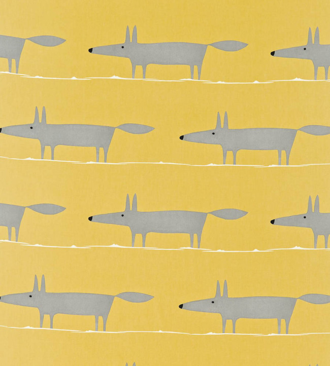 Mr Fox Fabric - Sunflower / Gull / Chalk Sunflower / Gull / Chalk